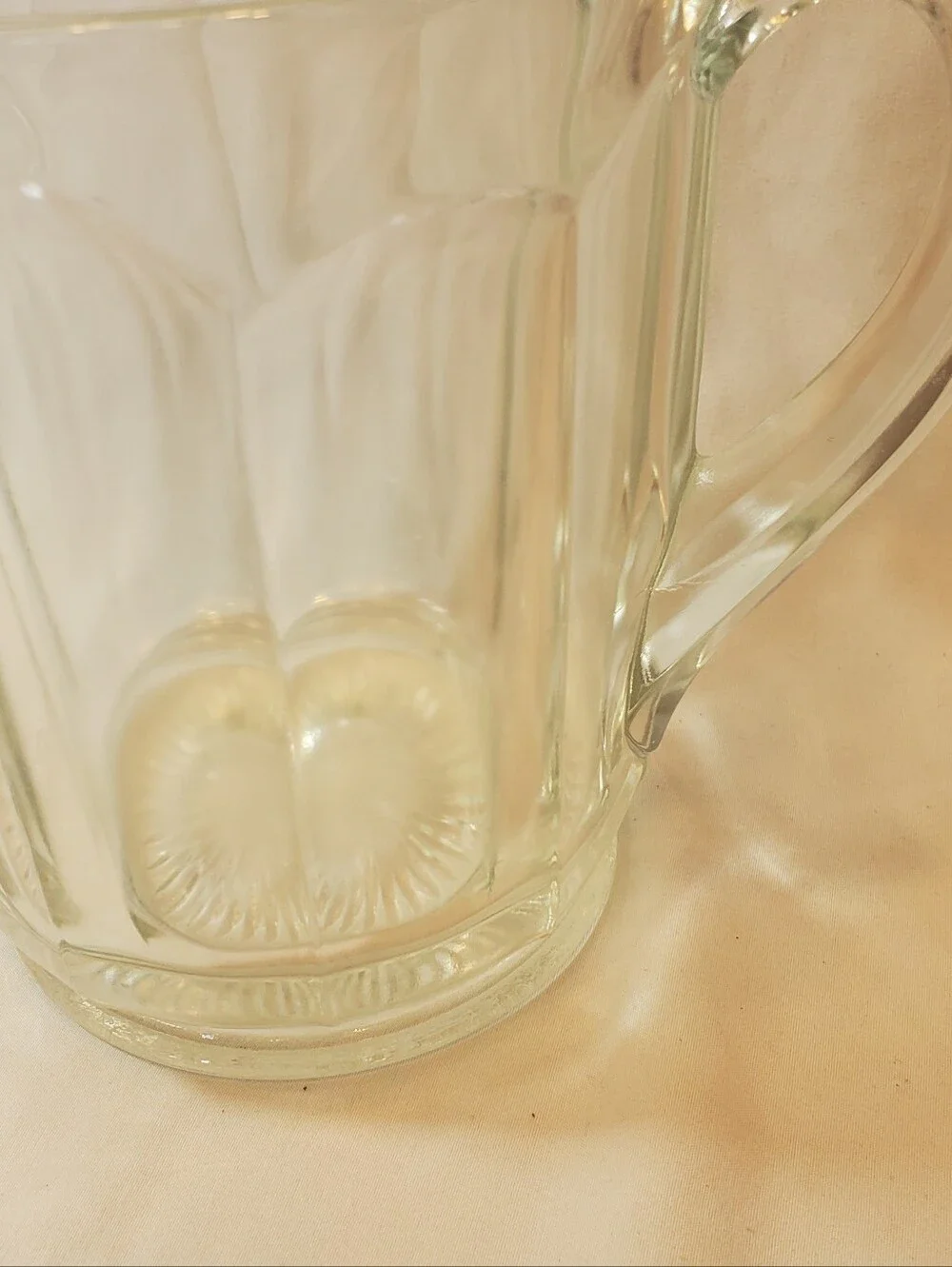 Depression Glass Vtg Clear Glass Panel Pitcher - Classic Beverage Server Ice Lip